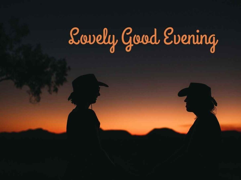 Various lovely good evening images showcasing serene landscapes and vibrant sunsets.